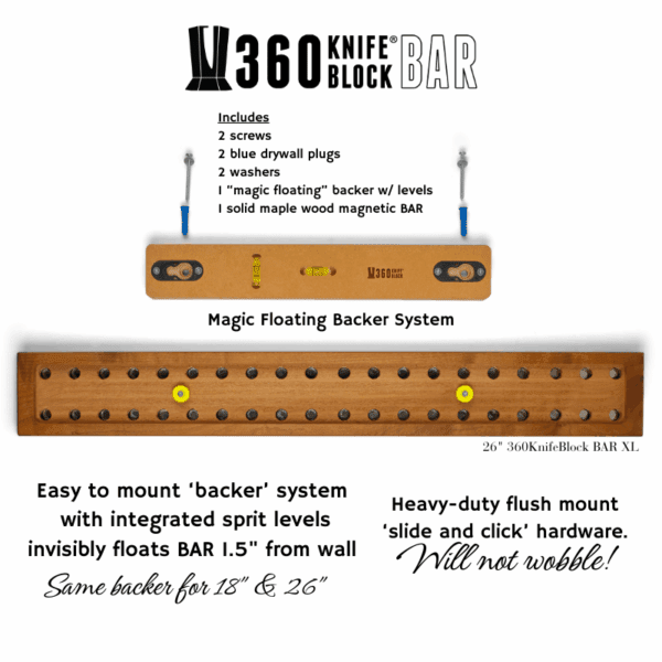360KnifeBlock™ BAR - Guitar Wood 26" - Image 6