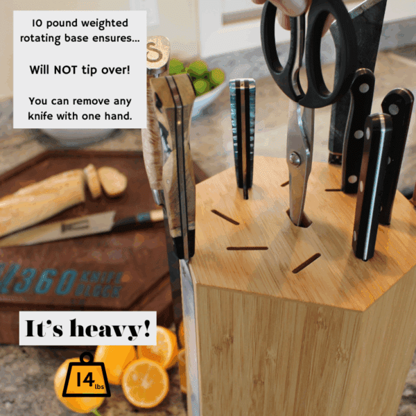 360KnifeBlock™ MAX - Honey Bamboo - Image 5